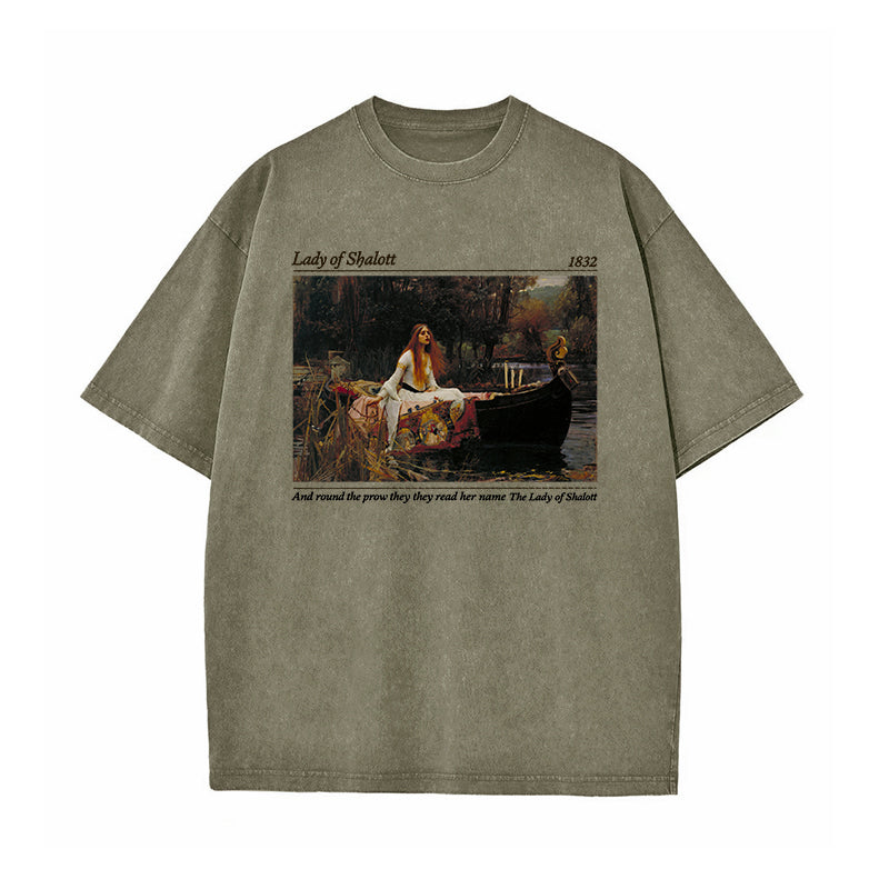 Alfred Lord Tennyson Lady of Shalott Washed T-Shirt