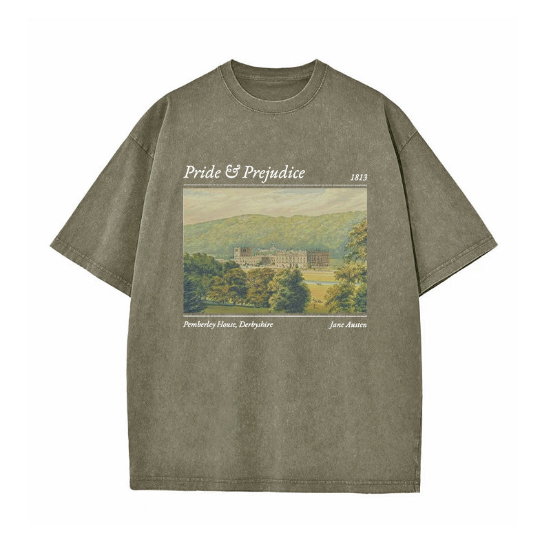Pride And Prejudice Pemberley House Washed T-Shirt