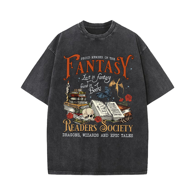 Fantasy Readers Book Club Washed T-Shirt