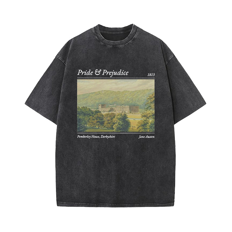 Pride And Prejudice Pemberley House Washed T-Shirt