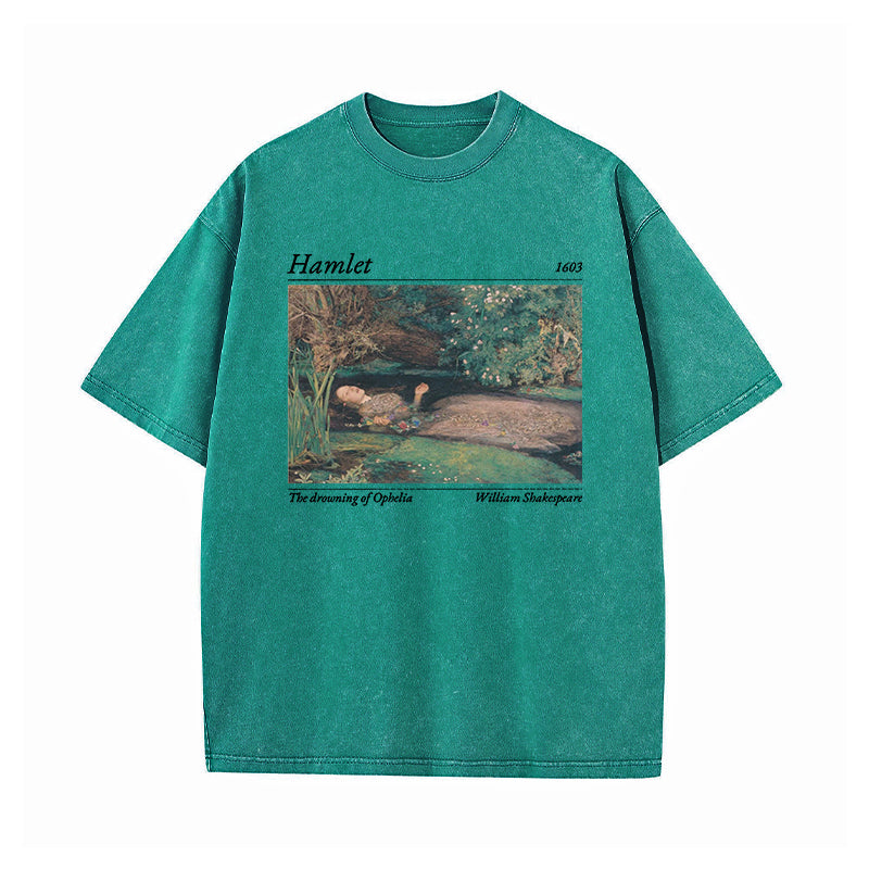 Shakespeare Hamlet And Ophelia Washed T-Shirt