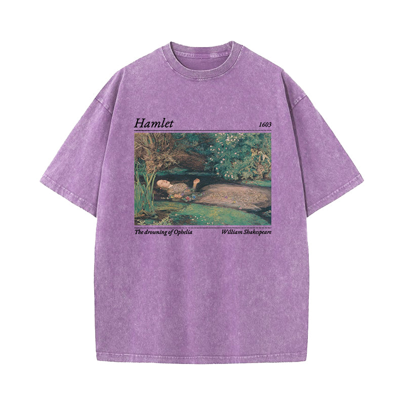 Shakespeare Hamlet And Ophelia Washed T-Shirt