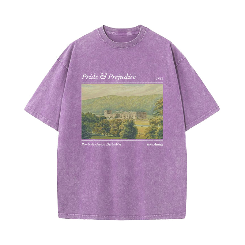 Pride And Prejudice Pemberley House Washed T-Shirt