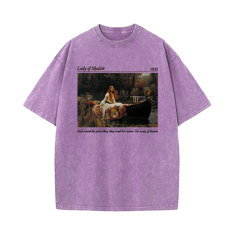 Alfred Lord Tennyson Lady of Shalott Washed T-Shirt