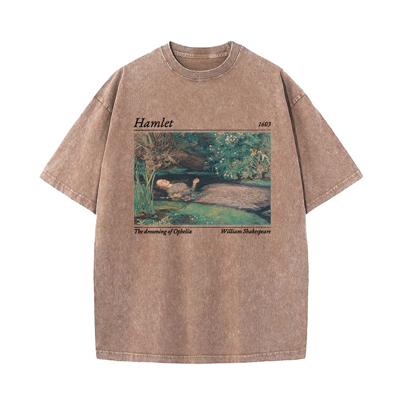 Shakespeare Hamlet And Ophelia Washed T-Shirt