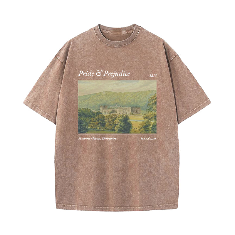 Pride And Prejudice Pemberley House Washed T-Shirt