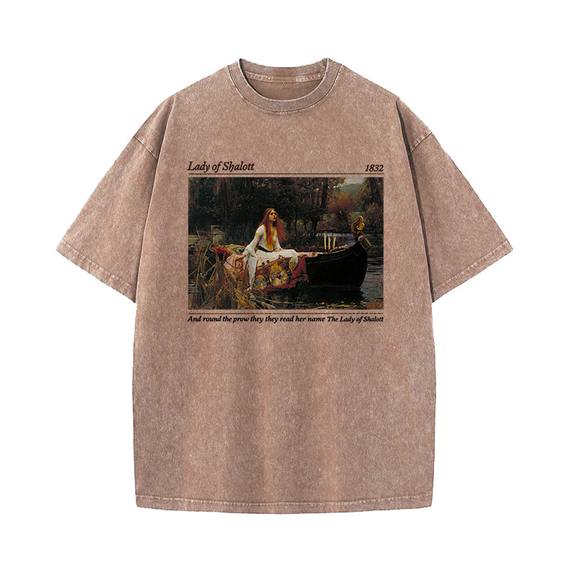 Alfred Lord Tennyson Lady of Shalott Washed T-Shirt