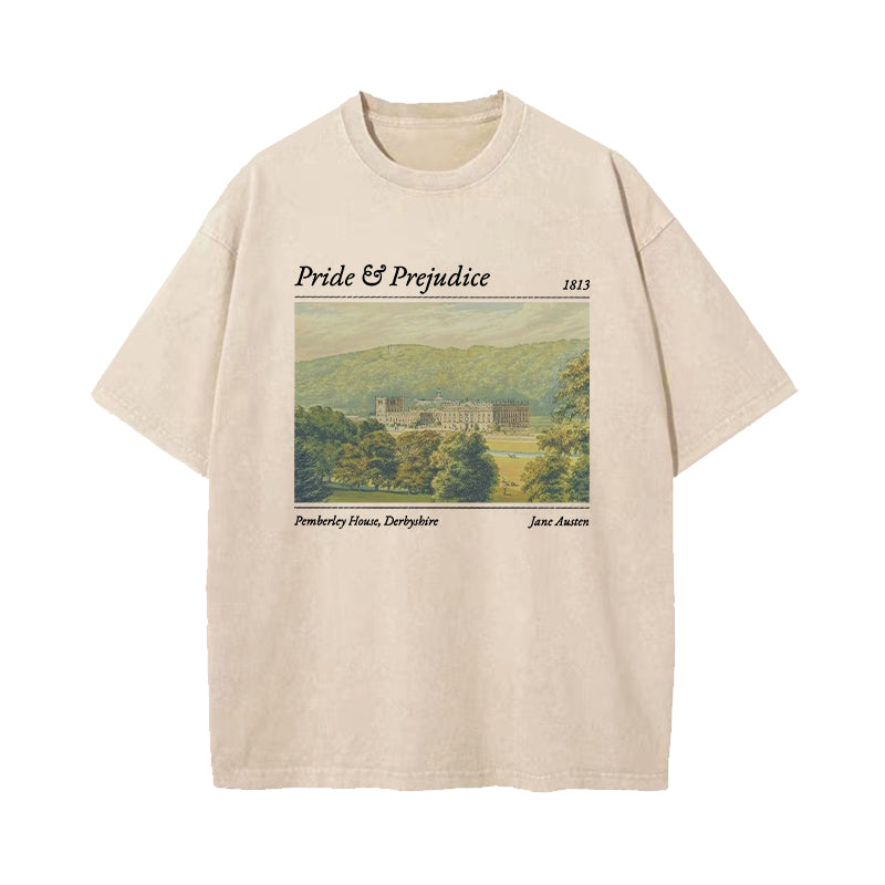 Pride And Prejudice Pemberley House Washed T-Shirt