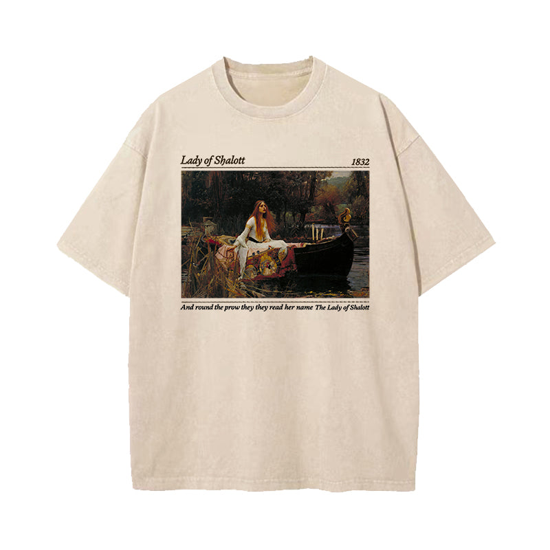 Alfred Lord Tennyson Lady of Shalott Washed T-Shirt