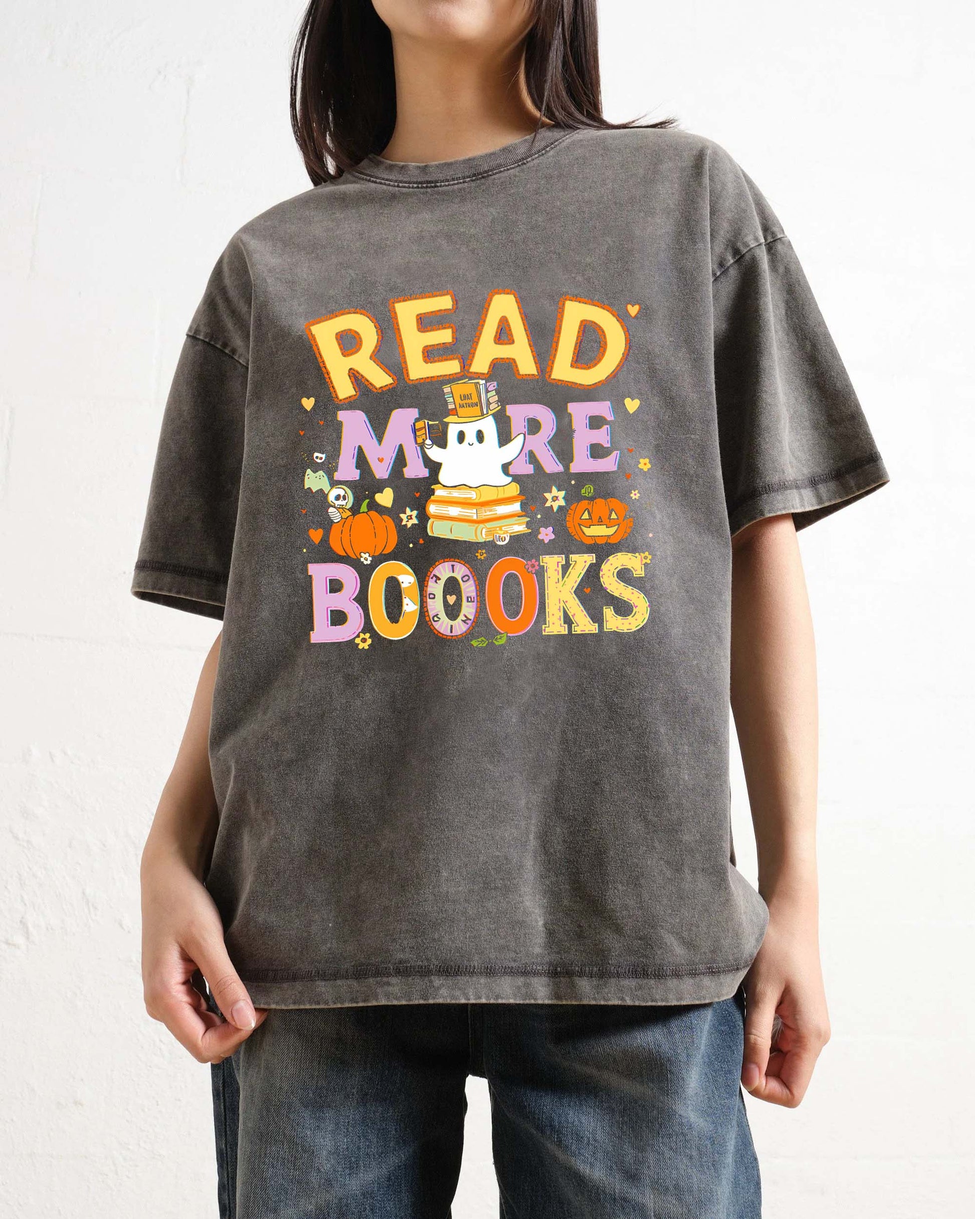 Funny Teacher Halloween Cute Booooks Ghost Read More Books T-Shirt