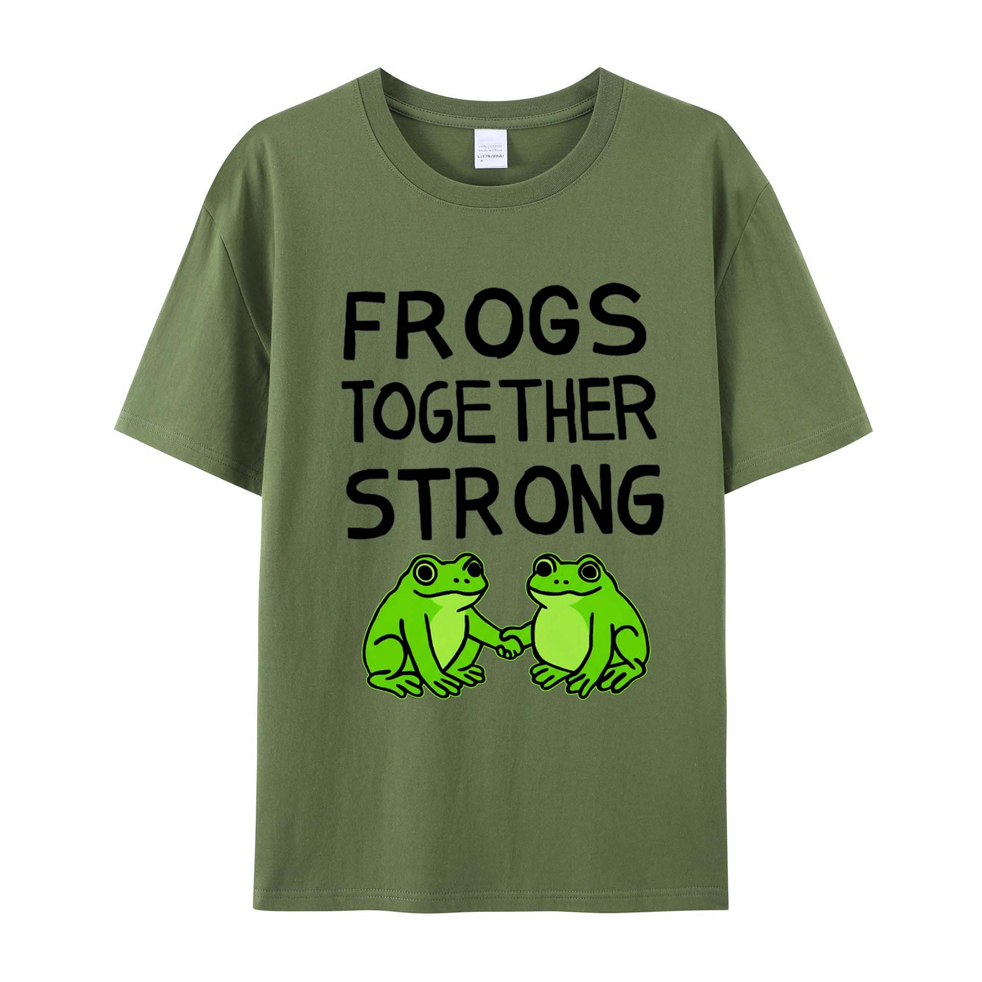 Frogs Together Strong Protest Shirt Cotton T-Shirts