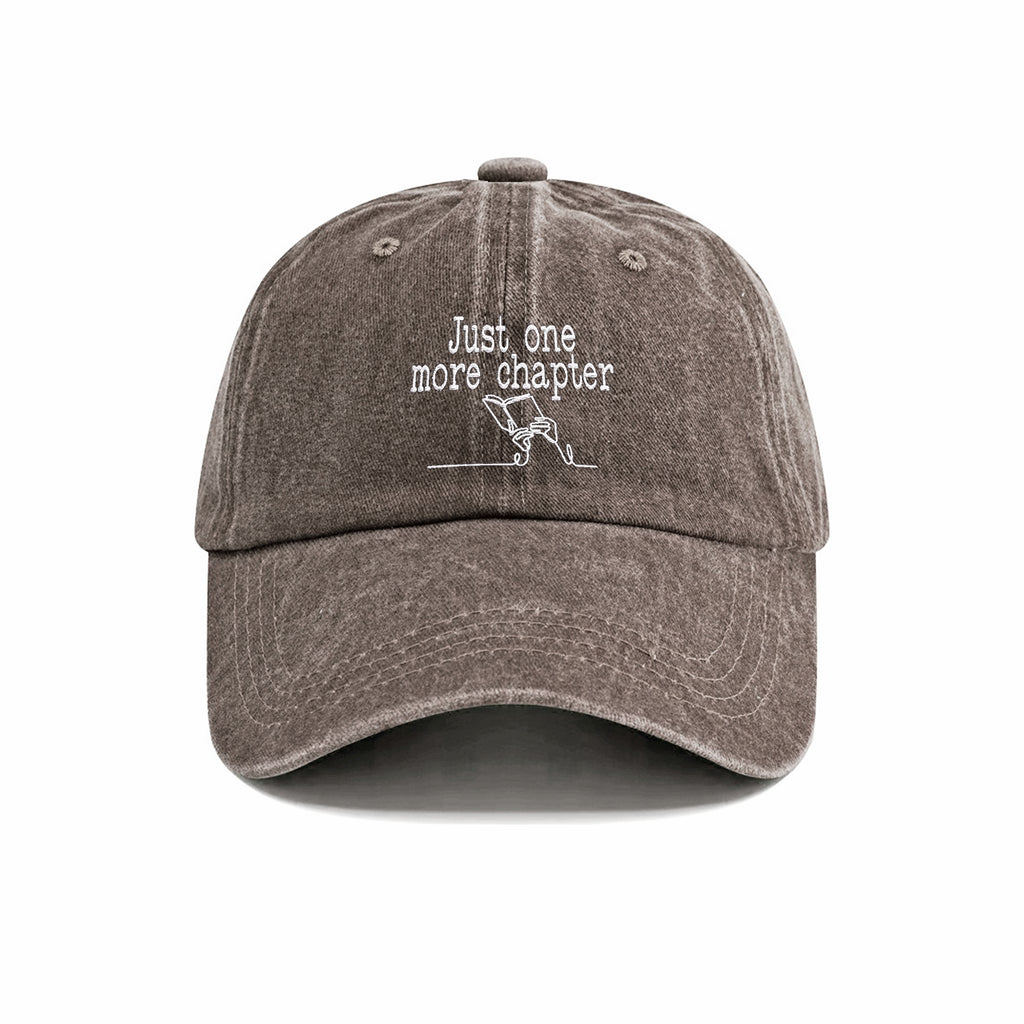 Just One More Chapter Embroidered Washed Cap