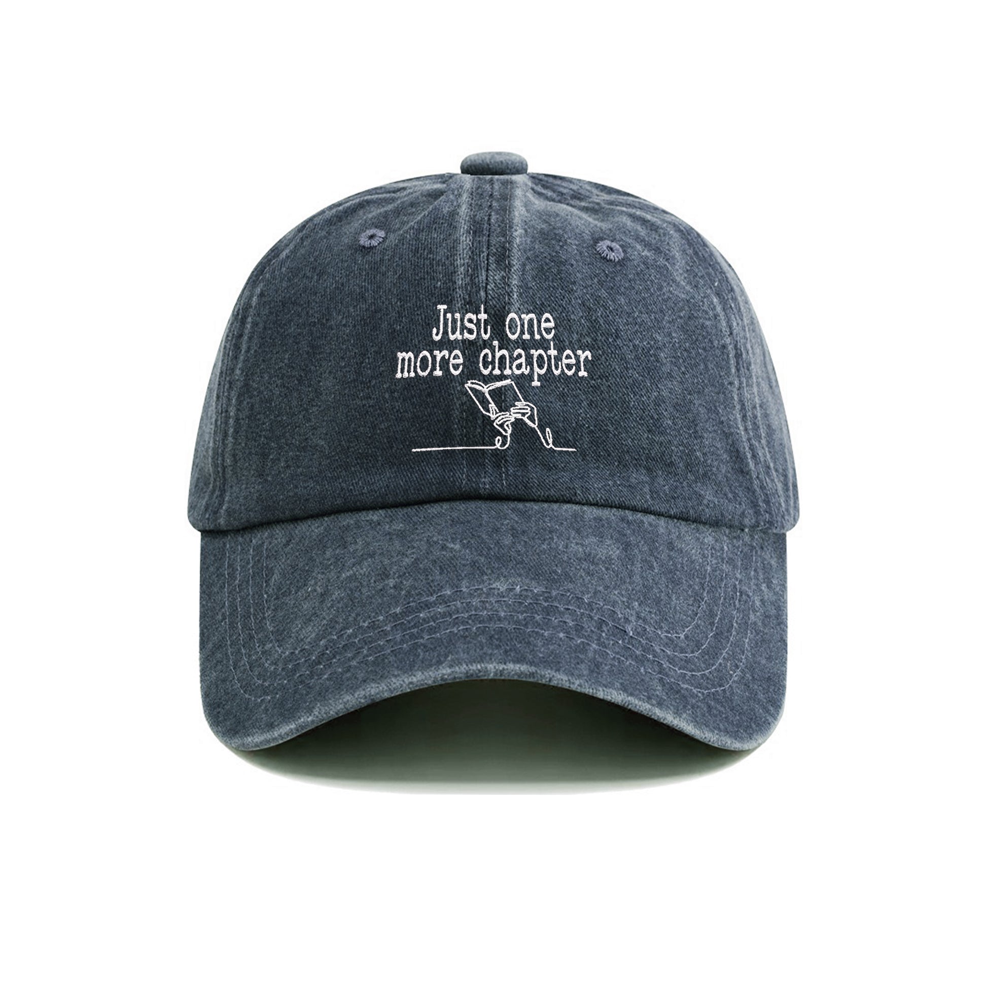 Just One More Chapter Embroidered Washed Cap