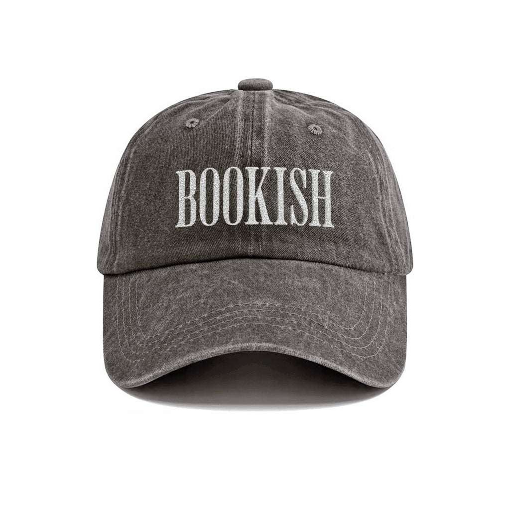Bookish Embroidered Washed Cap