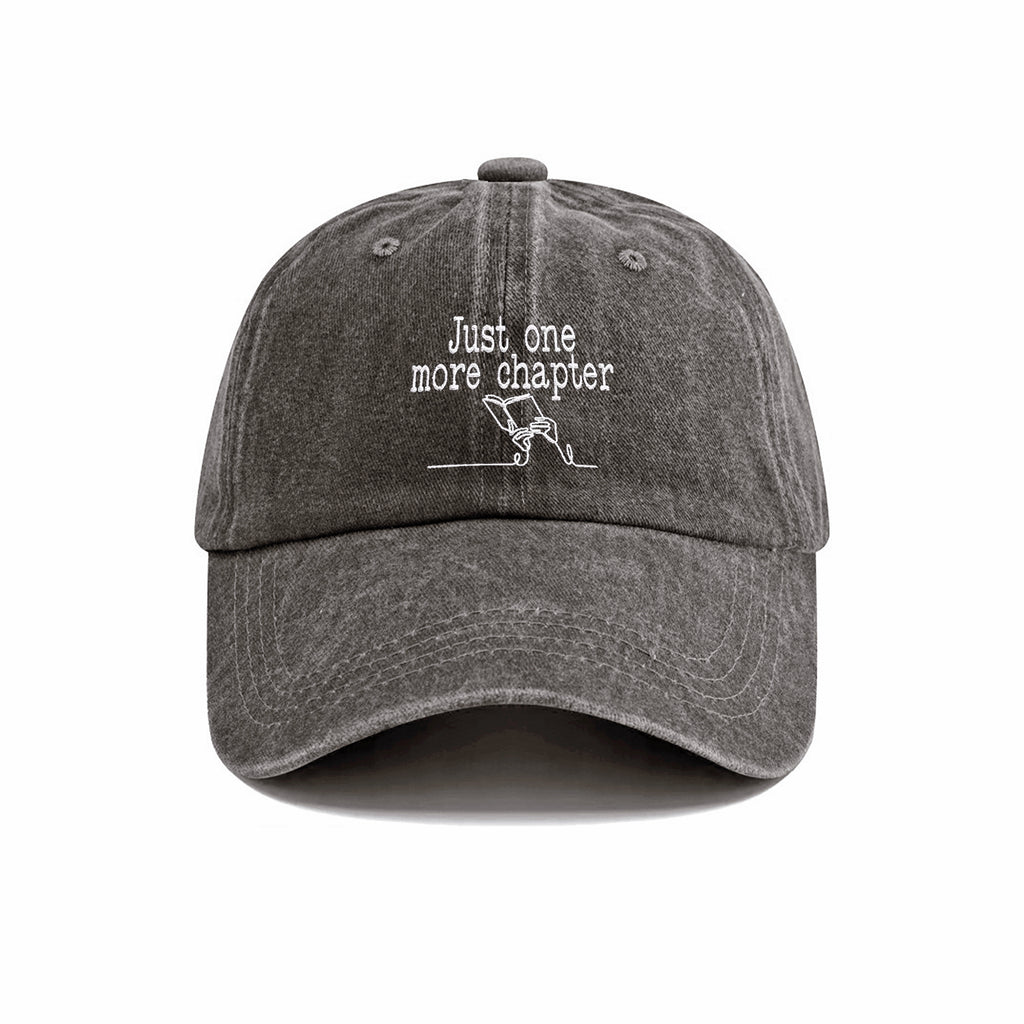 Just One More Chapter Embroidered Washed Cap