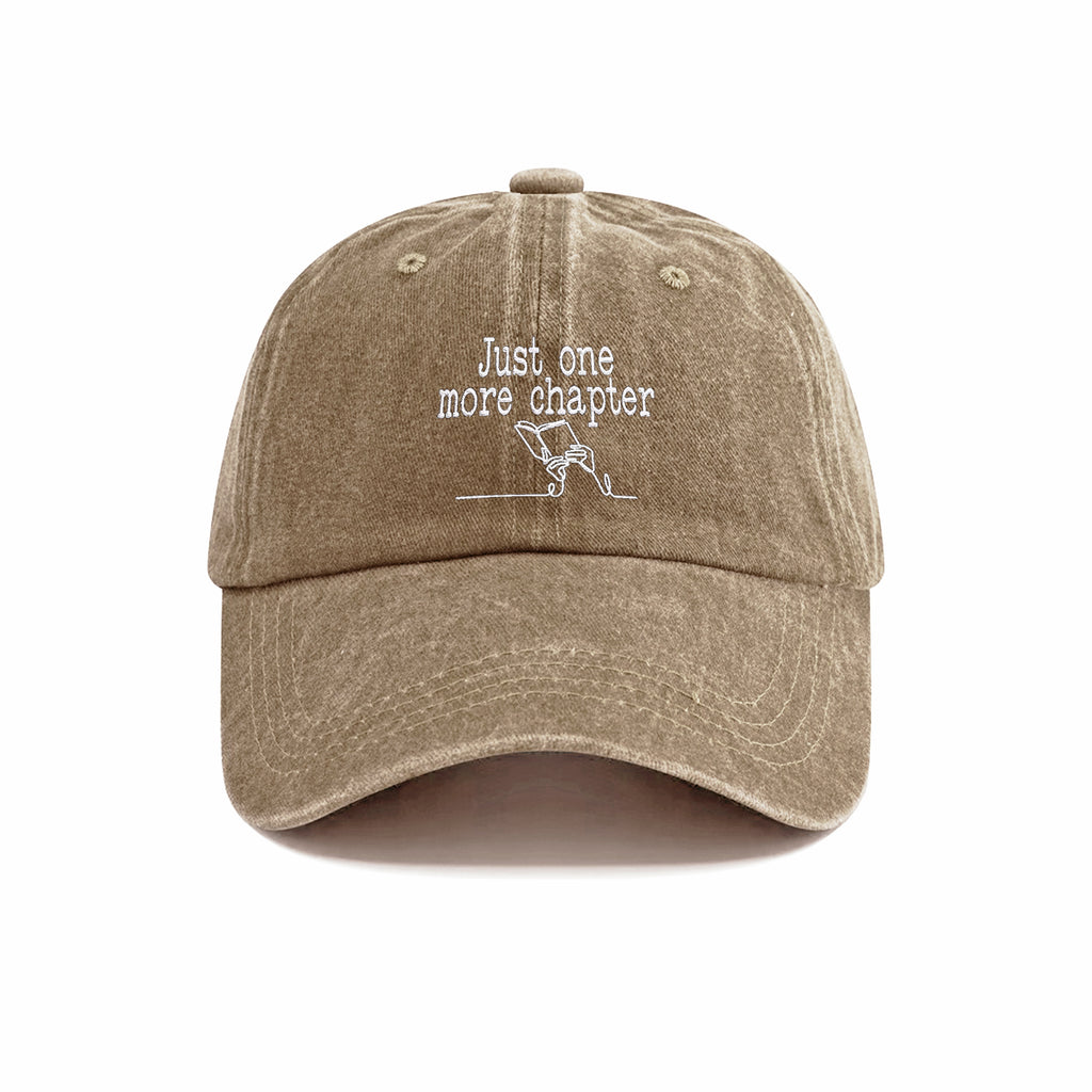 Just One More Chapter Embroidered Washed Cap