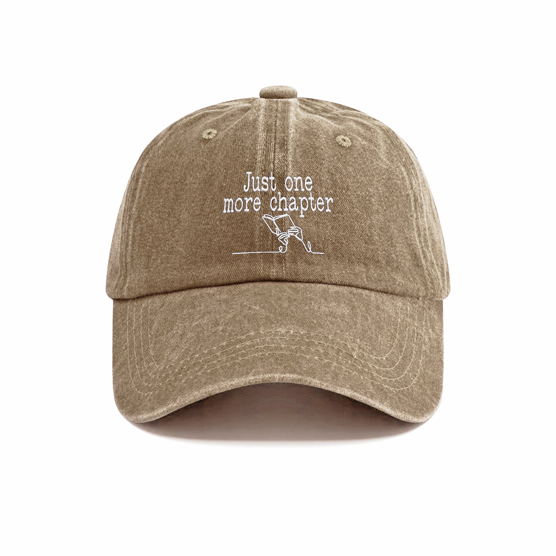 Just One More Chapter Embroidered Washed Cap