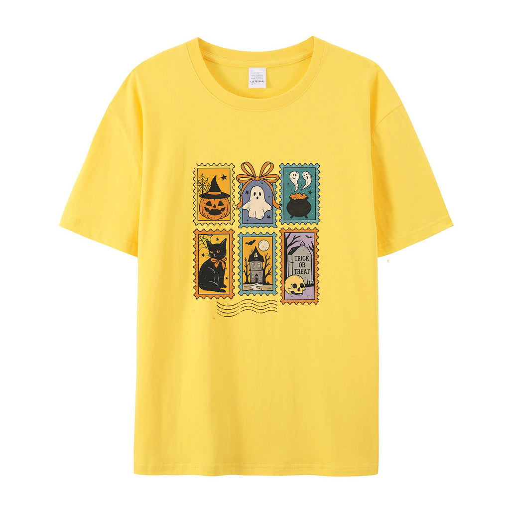 Halloween retro cotton T-shirts