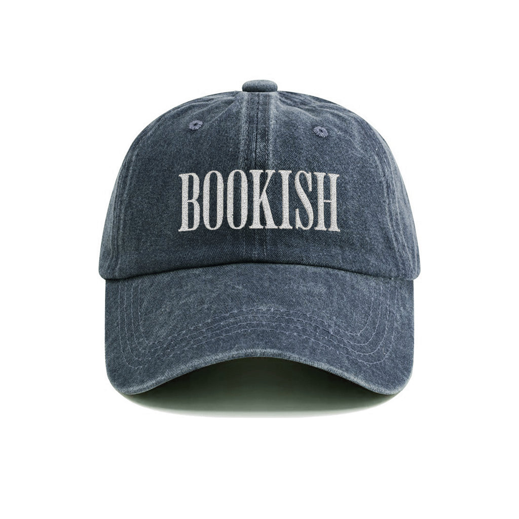 Bookish Embroidered Washed Cap