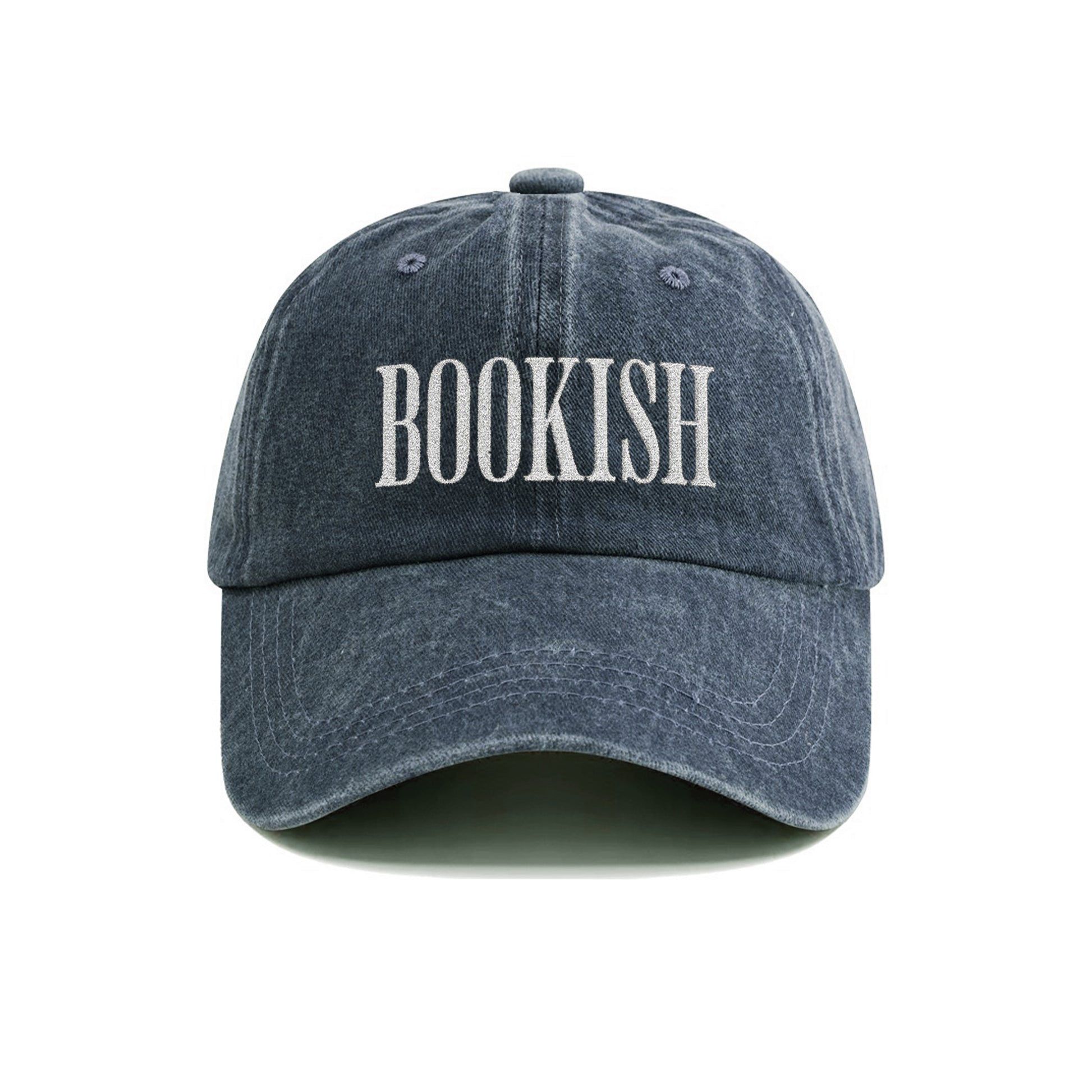 Bookish Embroidered Washed Cap