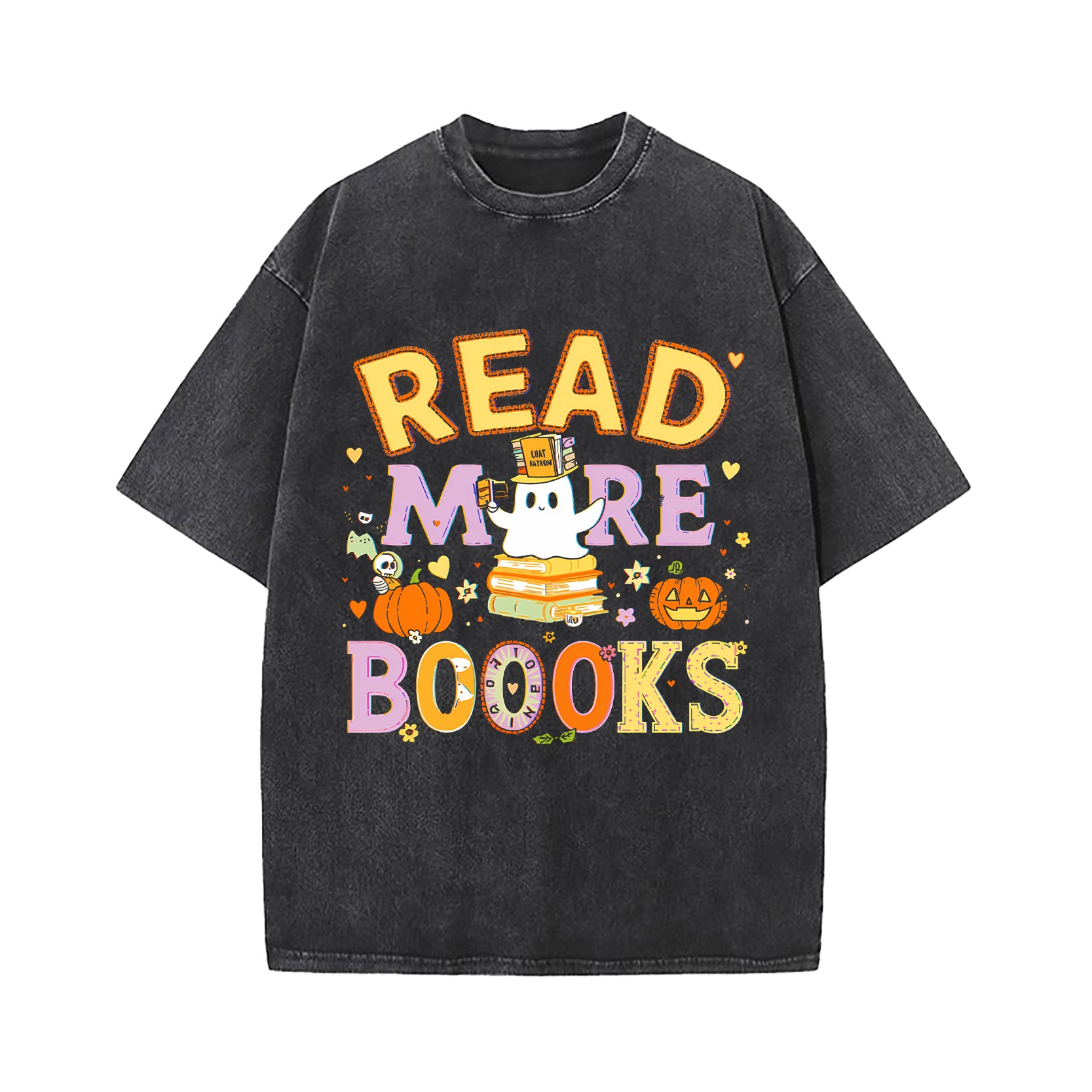 Funny Teacher Halloween Cute Booooks Ghost Read More Books T-Shirt