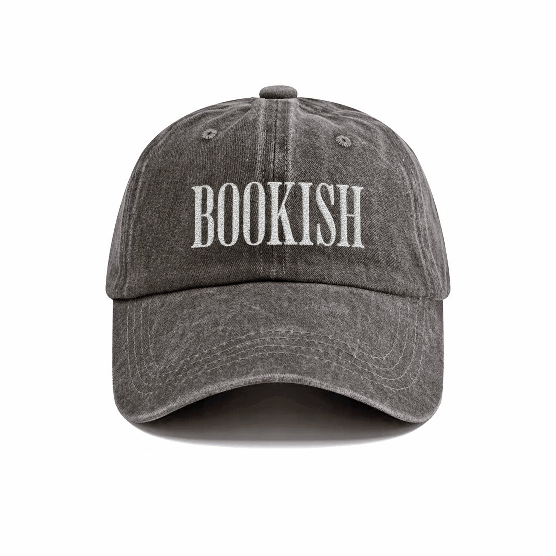 Bookish Embroidered Washed Cap