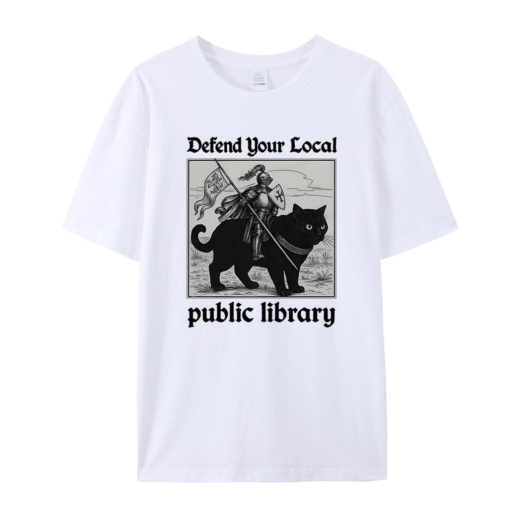 Defend Your Local public library cotton T-shirt