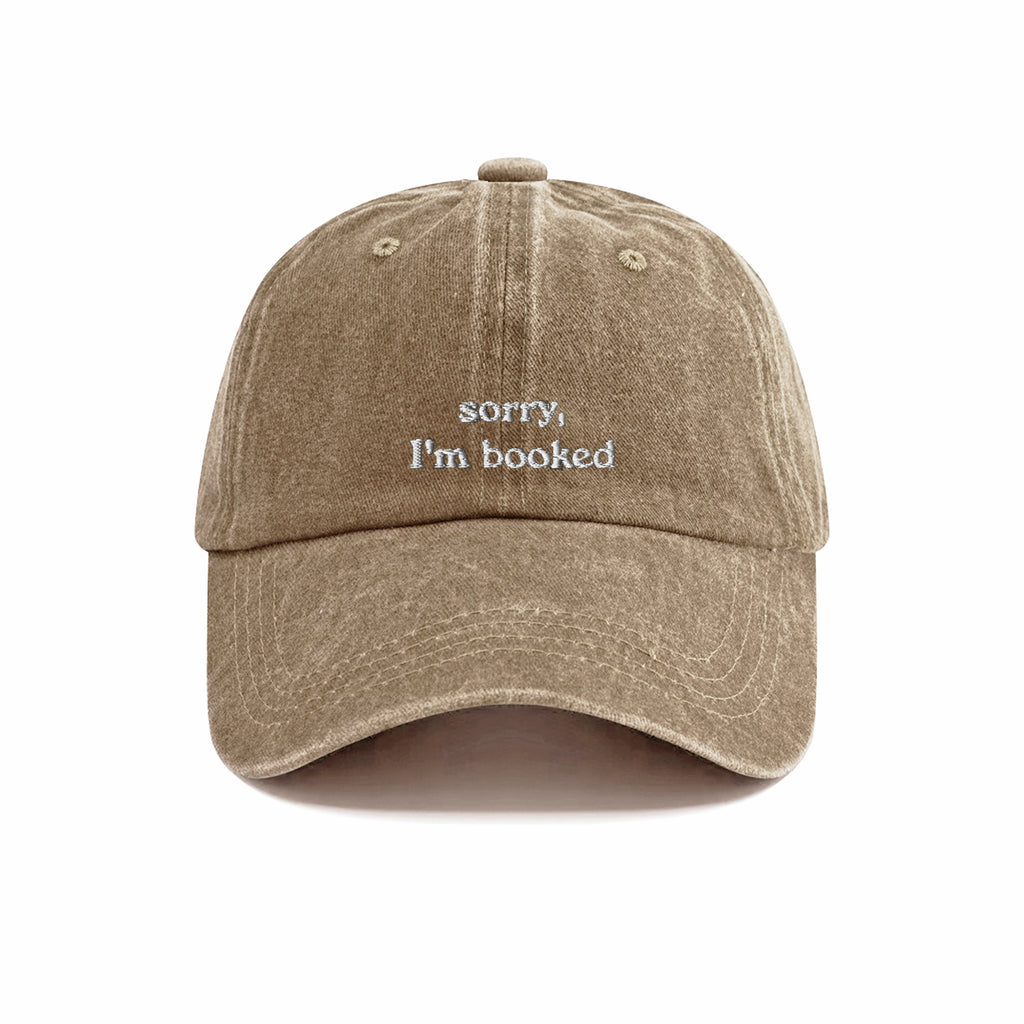 Sorry I'm Booked Embroidered Washed Cap
