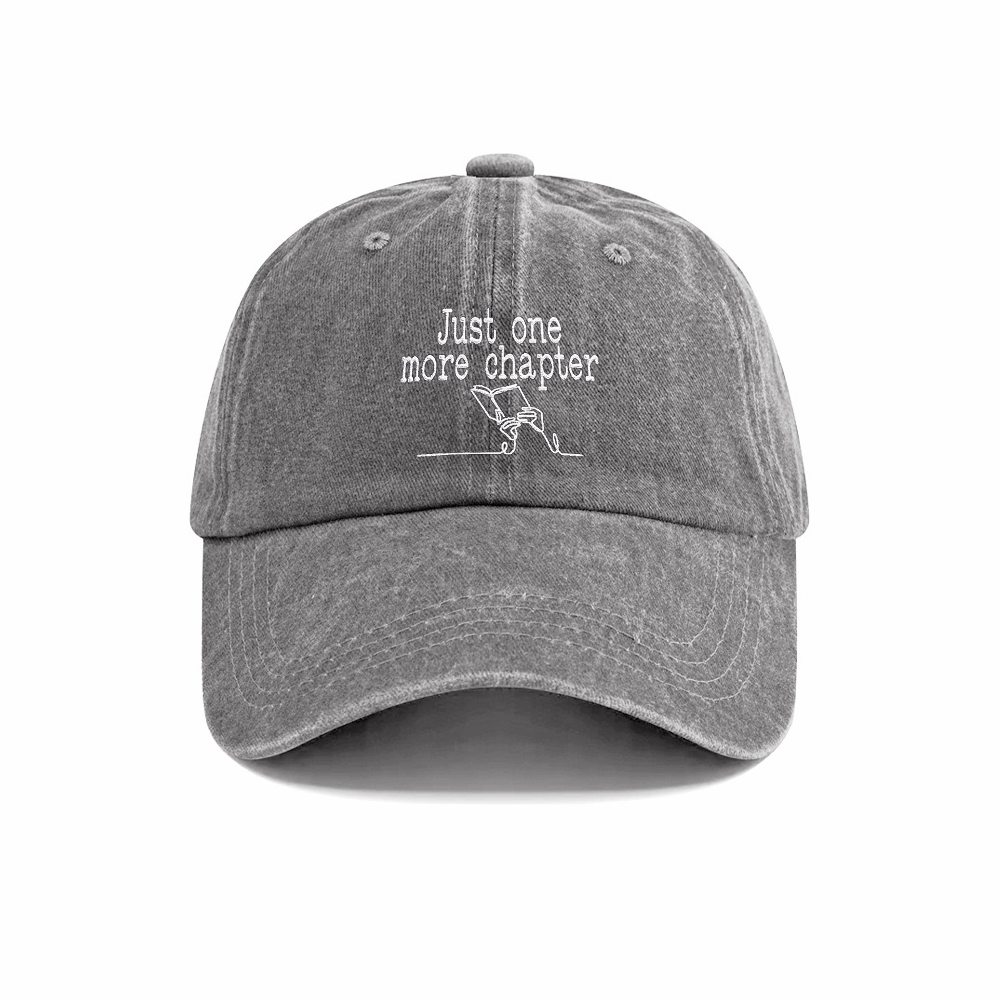 Just One More Chapter Embroidered Washed Cap