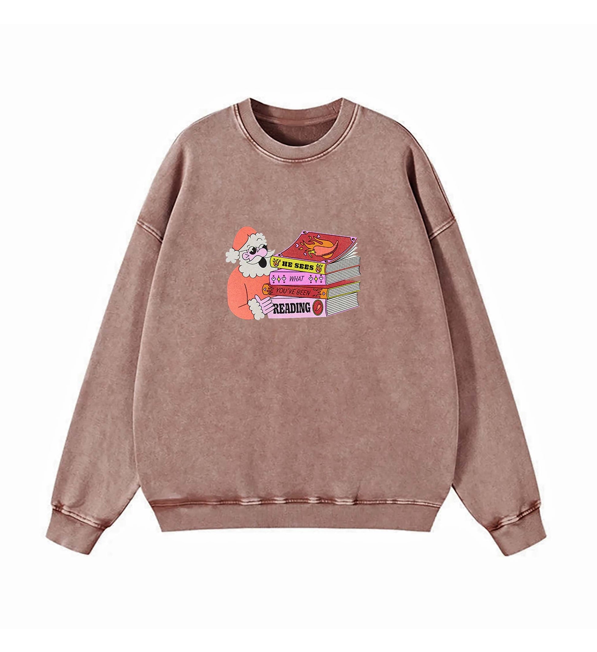 Santa: He Sees What You've Been Reading Sweatshirt
