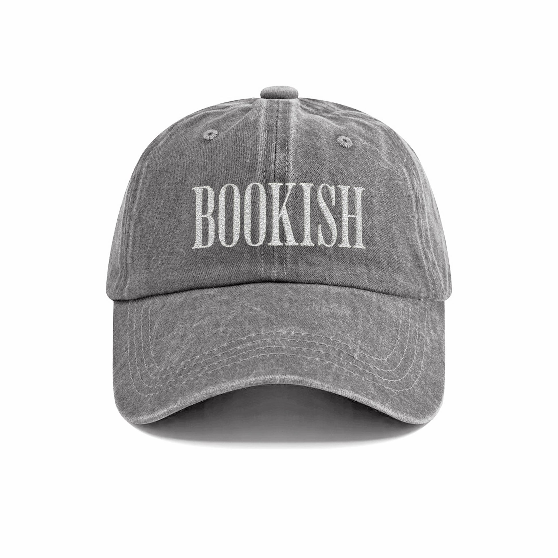 Bookish Embroidered Washed Cap