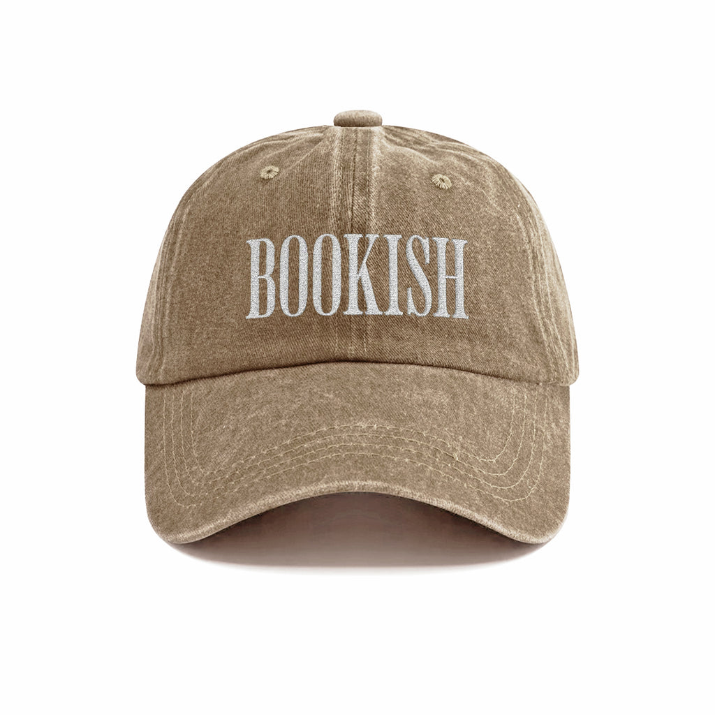 Bookish Embroidered Washed Cap