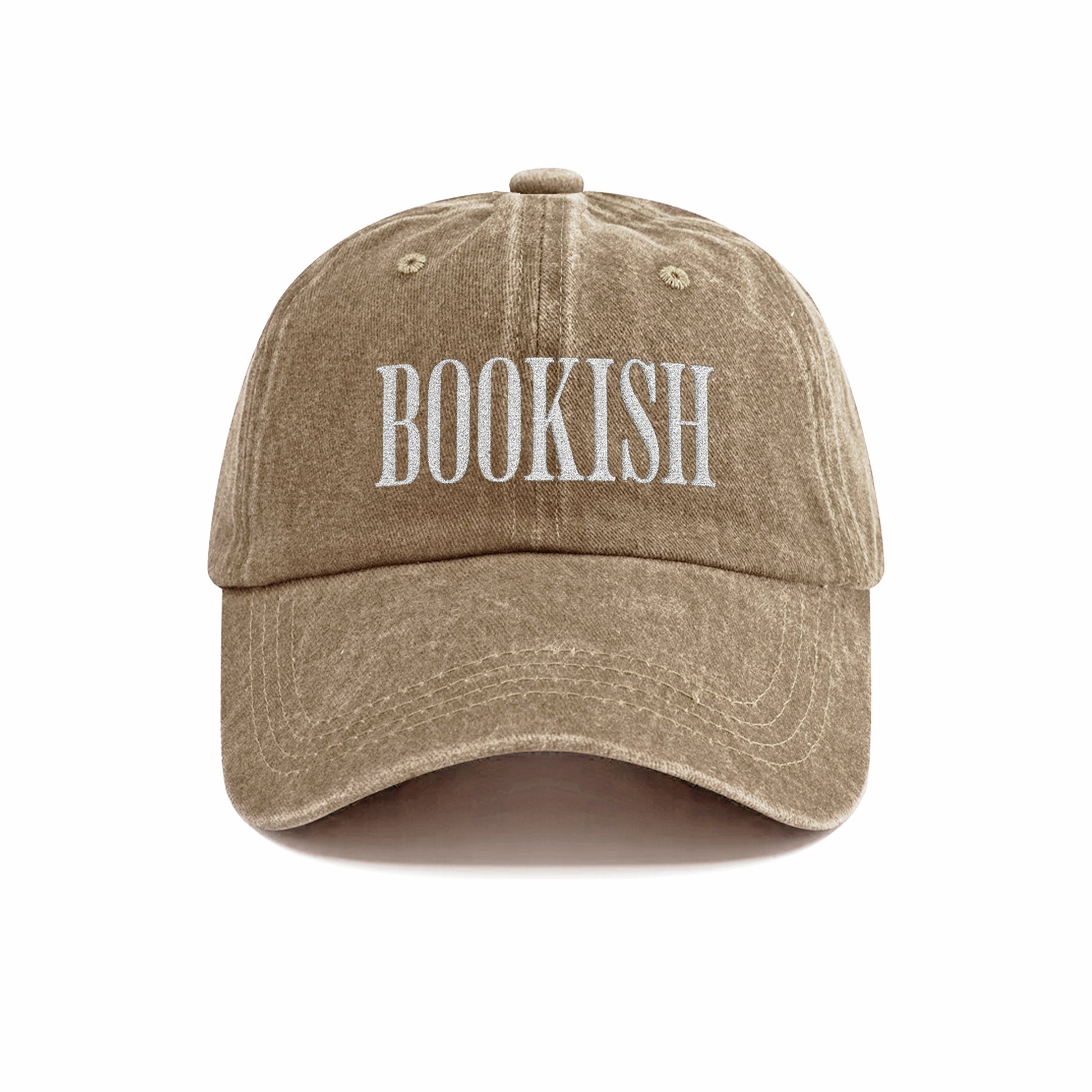 Bookish Embroidered Washed Cap