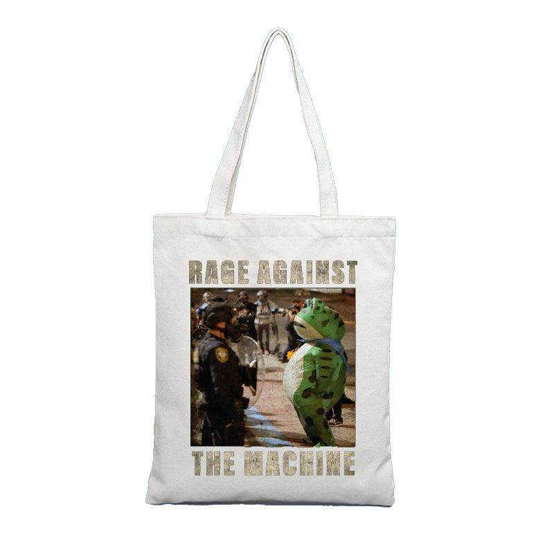 Frogs Together Strong Protest Shirt canvas bag