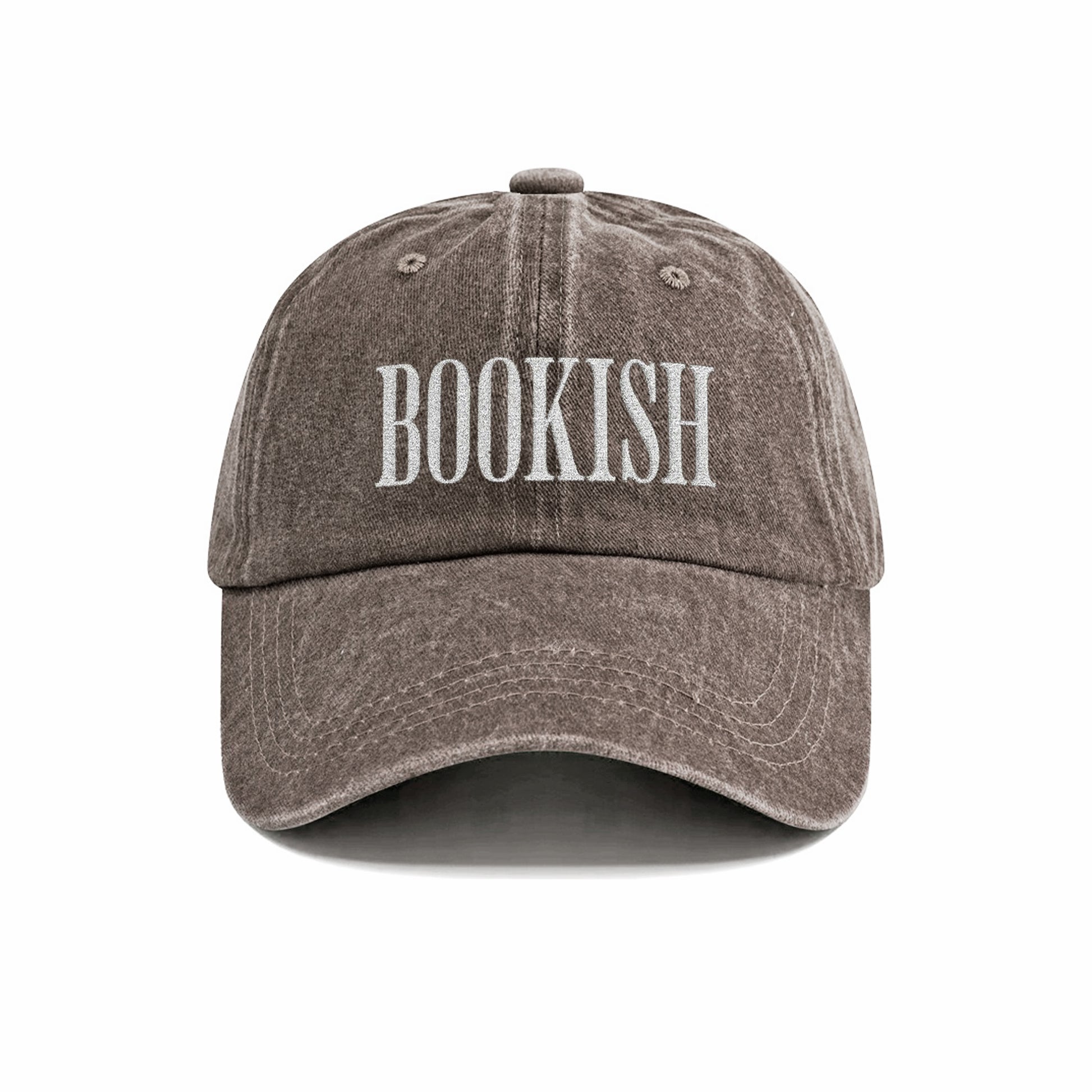 Bookish Embroidered Washed Cap