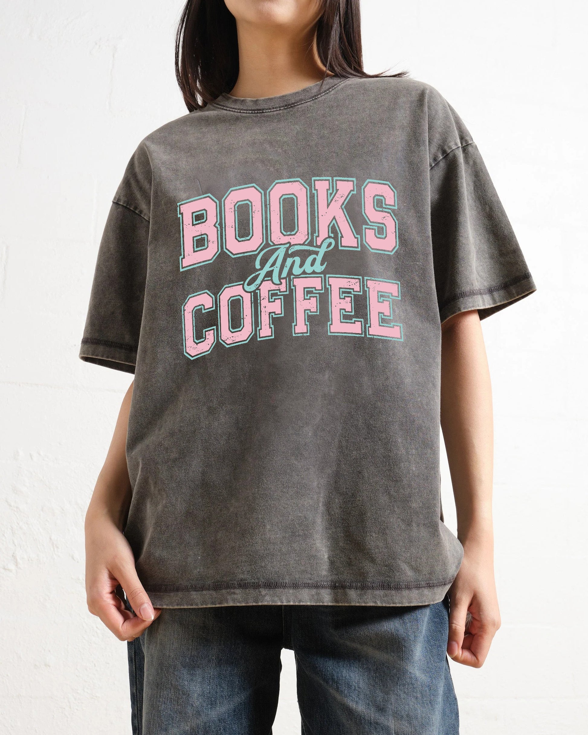 Books And Coffee Bookish Washed T-Shirt