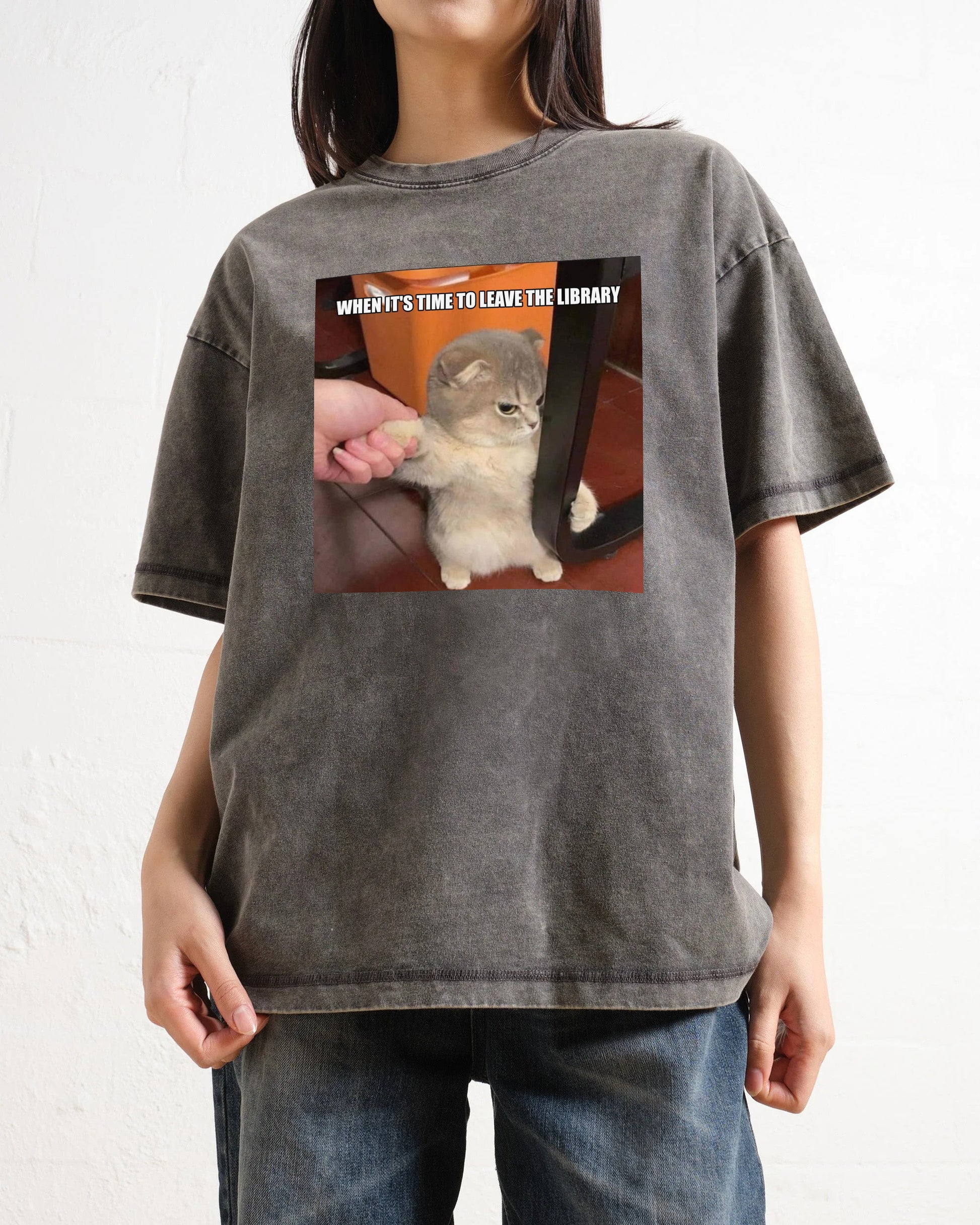 When It's Time To Leave The Library Washed T-Shirt