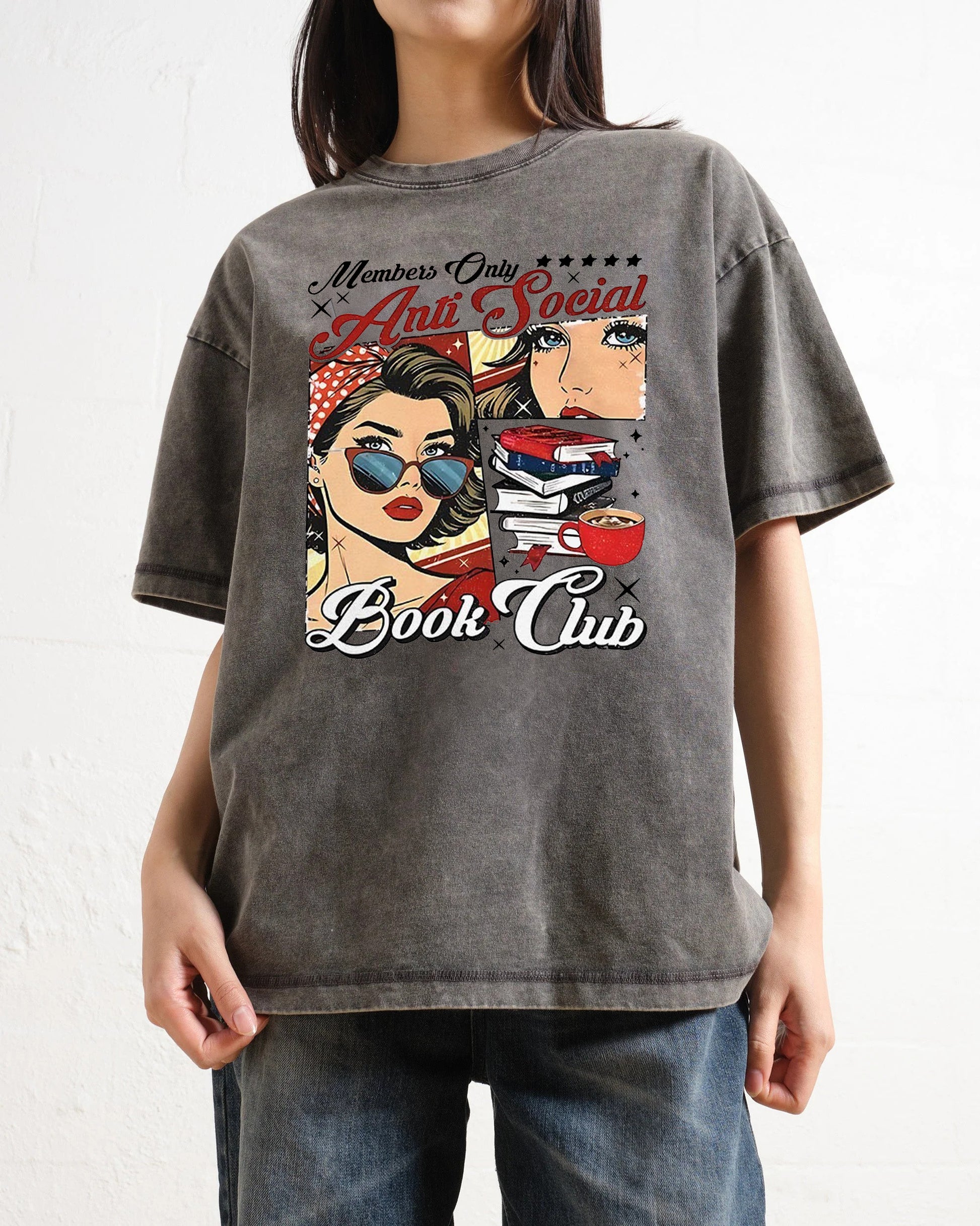 Girl Members Only Anti Social Book Club Washed T-Shirt
