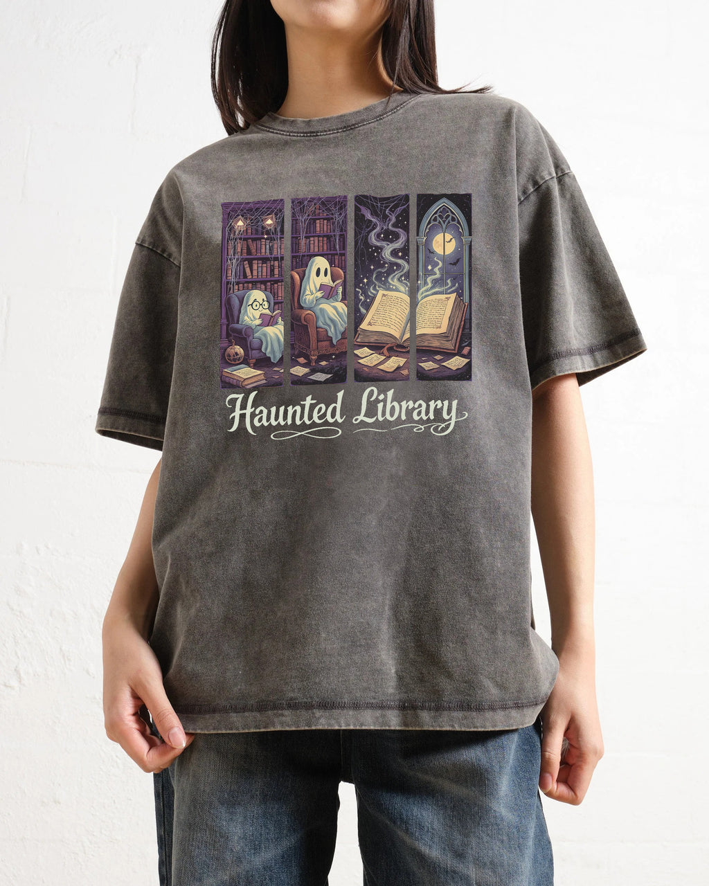 Haunted Library Washed T-Shirt