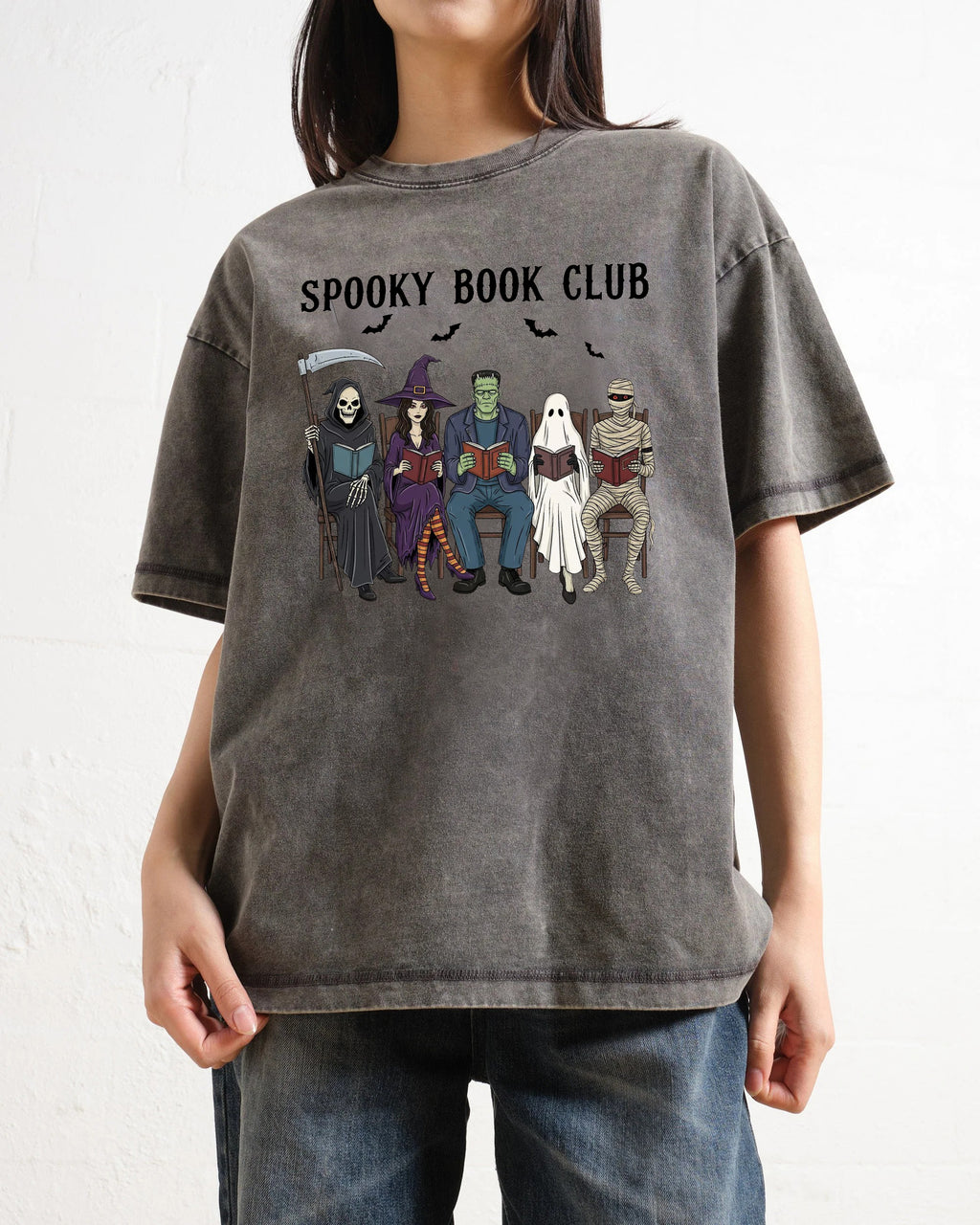 Spooky Book Club Washed T-Shirt