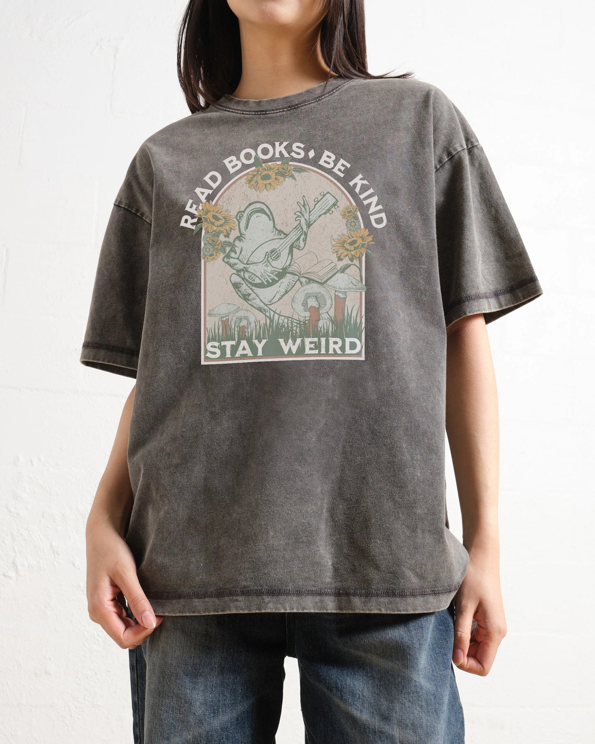 Read Books Be Kind Stay Weird Washed T-Shirt