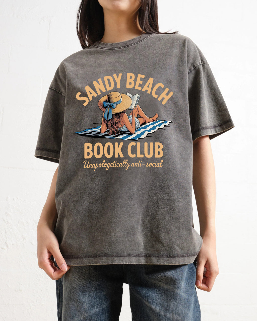 Sandy Beach Book Club Washed T-Shirt