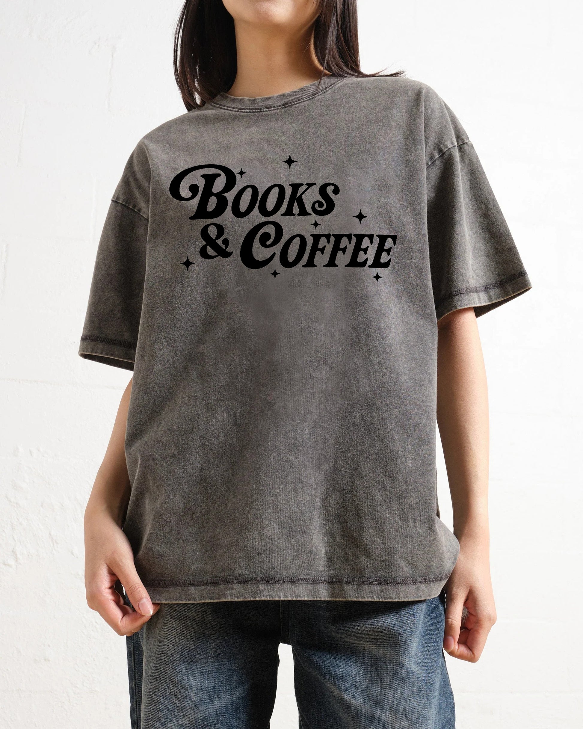 Books And Coffee Washed T-Shirt