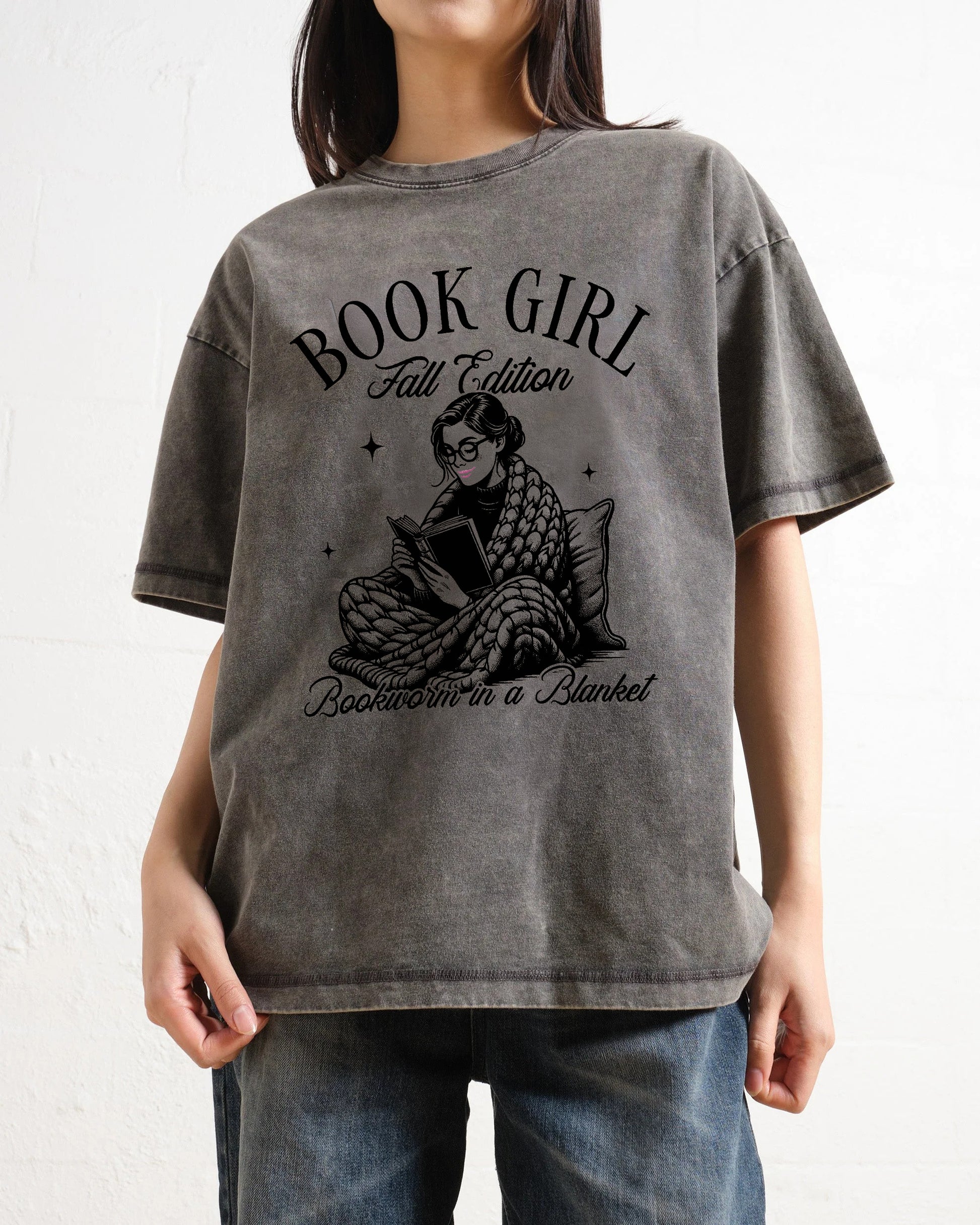 Book Girl Fall Edition Washed T-Shirt