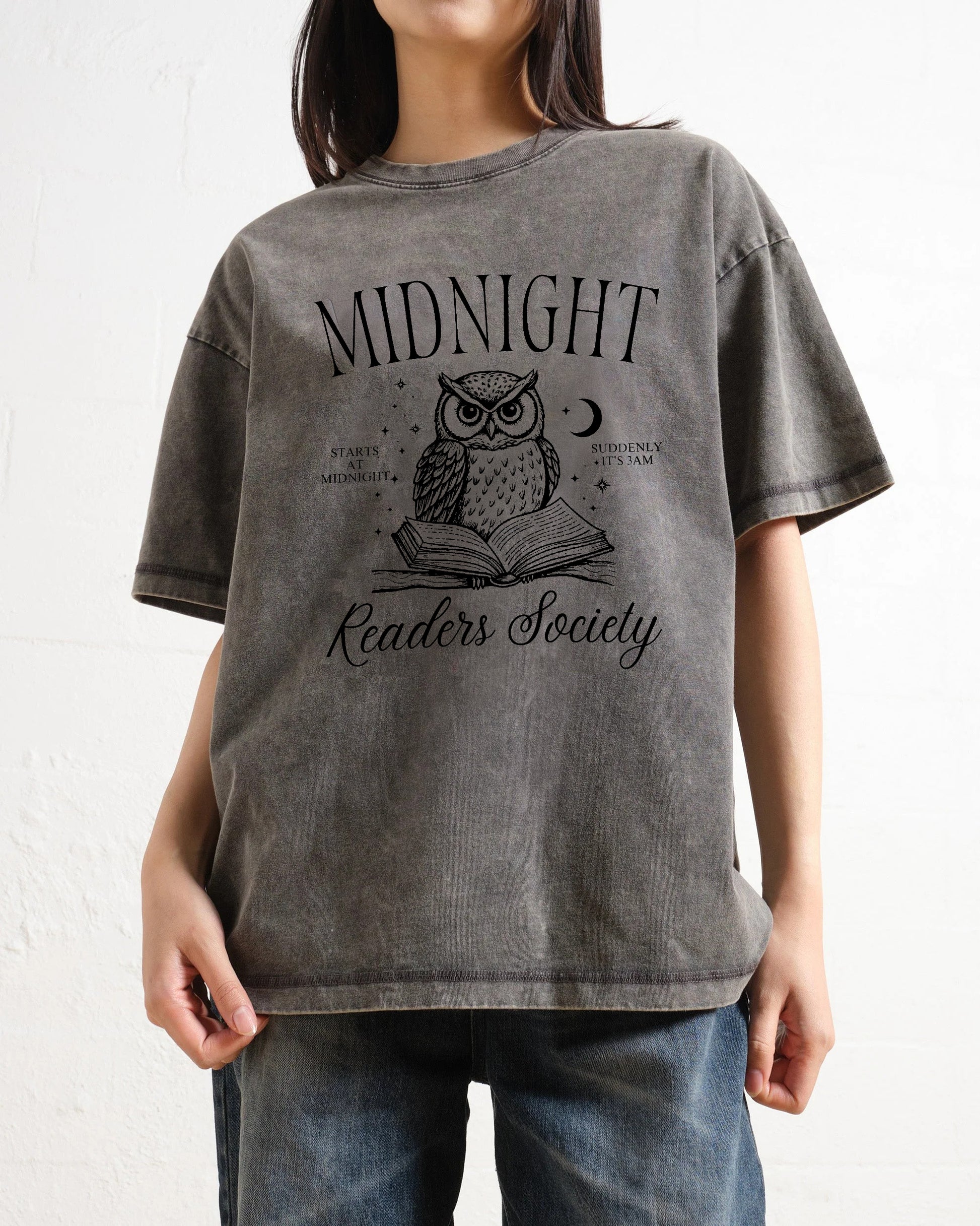 Midnight Readers Society Late Night Reading Washed T-Shirt