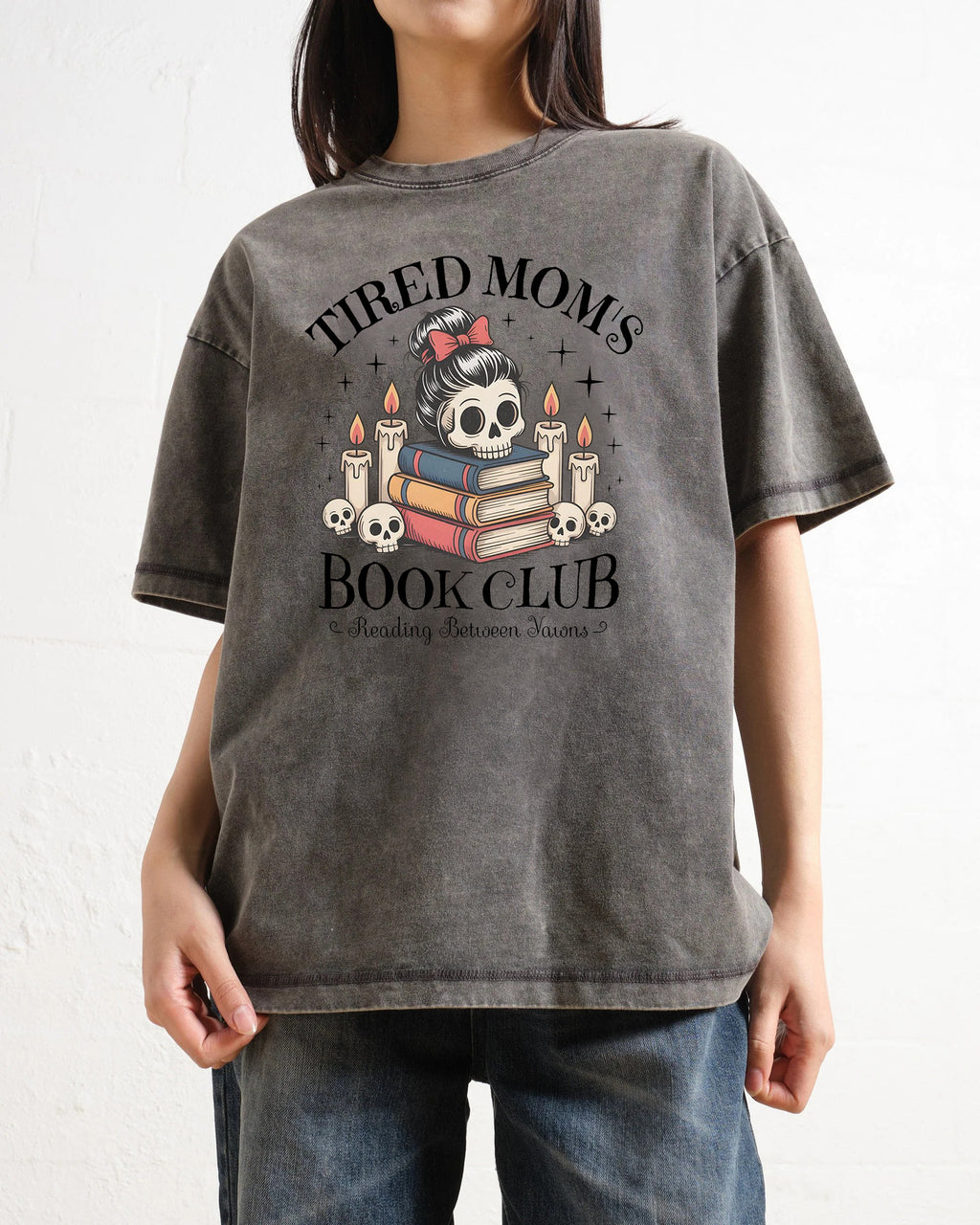 Tired Mom's Book Club Washed T-Shirt