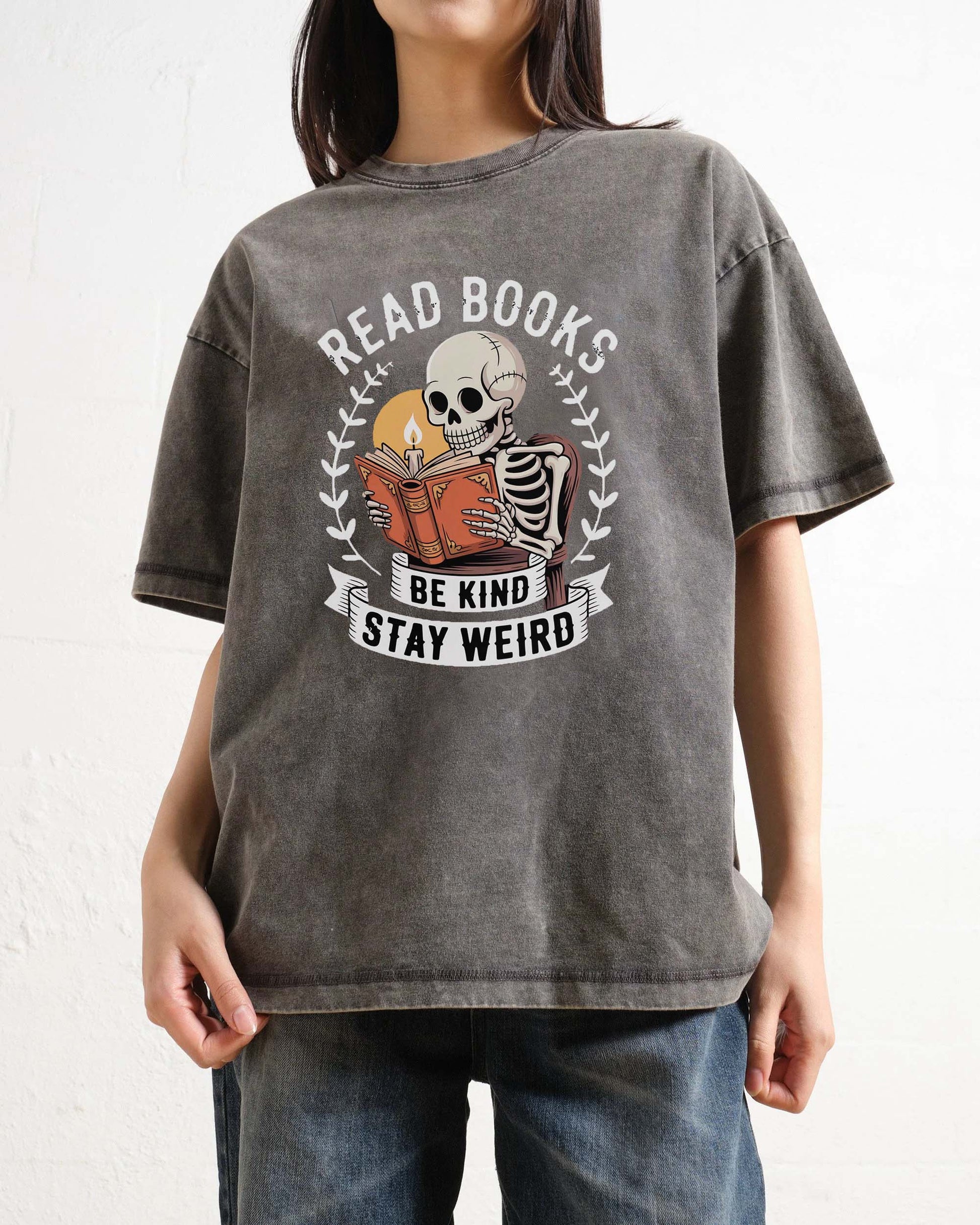 Read Books Stay Weird Book Lover Washed T-Shirt