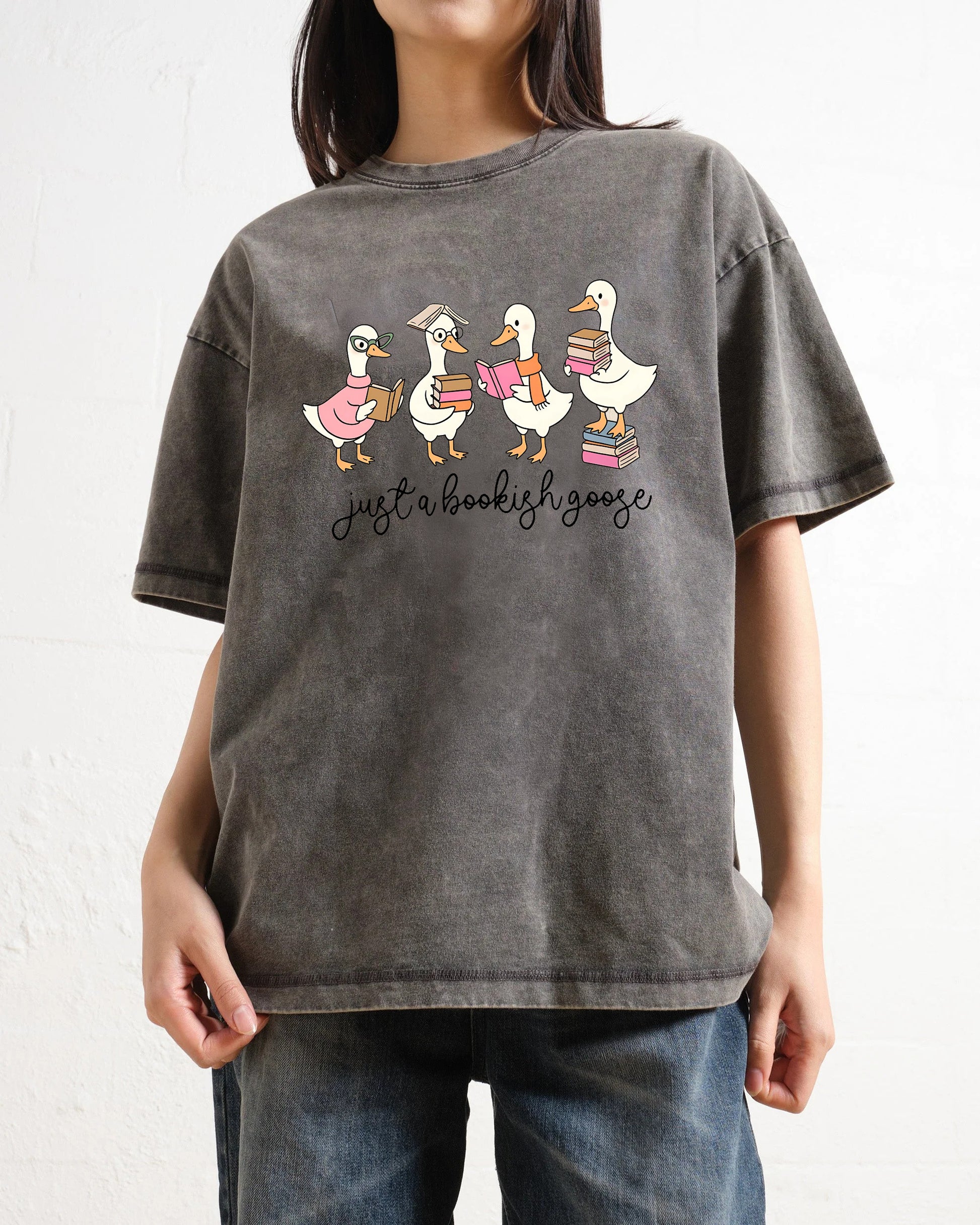 Just A Bookish Goose Washed T-Shirt