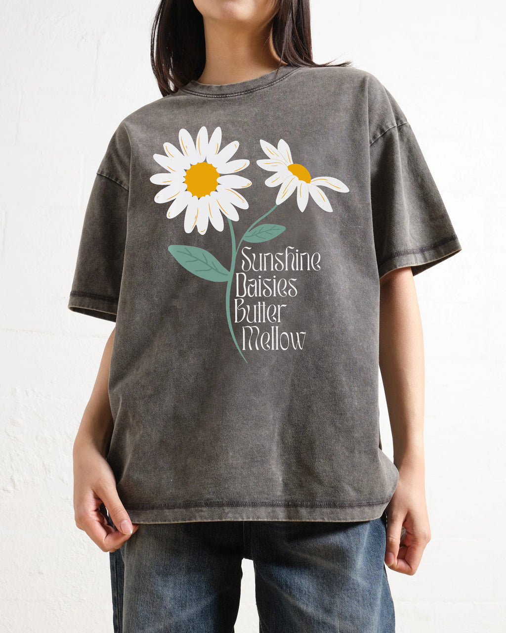 Sunshine Daisies Butter Mellow Potter Fan Washed T-Shirt