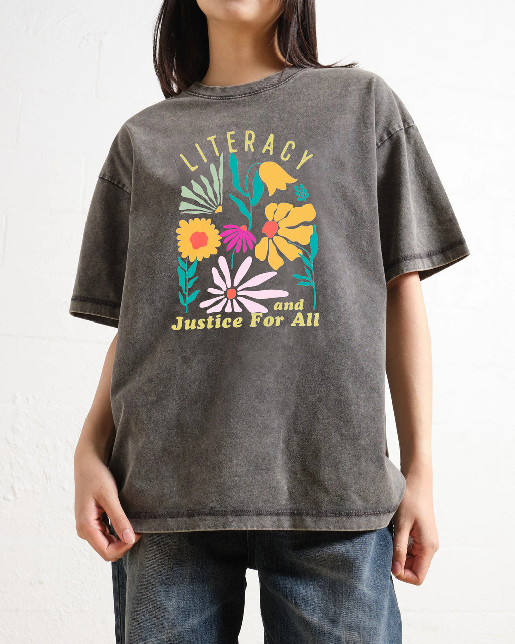 Literacy and Justice for All Washed T-Shirt